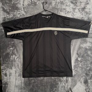 Southpole Jersey Mens XL Black Mesh Stripe V-Neck Streetwear Fundamentals